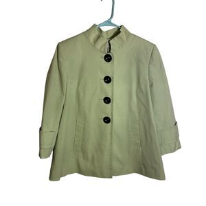 Tahari Arthur S. Levine Women's Pastel Green Blazer Jacket, Black  Buttons Sz 10